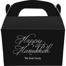 Elegant Happy Hanukkah Gable Favor Boxes