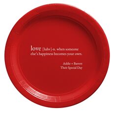 Definition of Love Paper Plates
