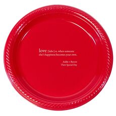 Definition of Love Plastic Plates