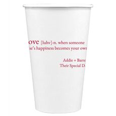 Definition of Love Paper Coffee Cups