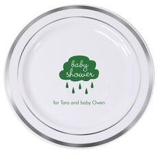 Baby Shower Cloud Premium Banded Plastic Plates