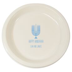 Happy Hanukkah Menorah Plastic Plates