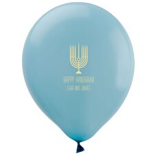 Happy Hanukkah Menorah Latex Balloons