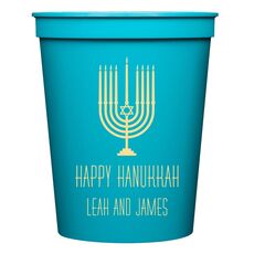 Happy Hanukkah Menorah Stadium Cups