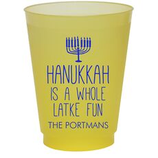 Latke Fun Hanukkah Colored Shatterproof Cups