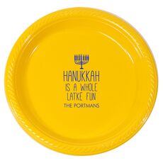 Latke Fun Hanukkah Plastic Plates