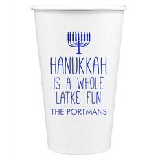 Latke Fun Hanukkah Paper Coffee Cups