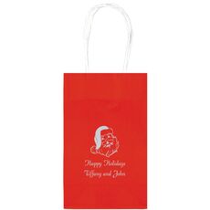 Happy Santa Claus Medium Twisted Handled Bags