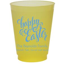 Calligraphy Happy Easter Colored Shatterproof Cups
