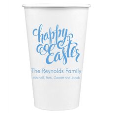 Calligraphy Happy Easter Paper Coffee Cups