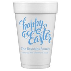 Calligraphy Happy Easter Styrofoam Cups