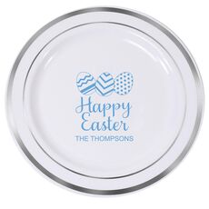 Decorated Easter Eggs Premium Banded Plastic Plates