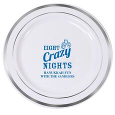 Eight Crazy Nights Premium Banded Plastic Plates