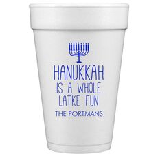 Latke Fun Hanukkah Styrofoam Cups