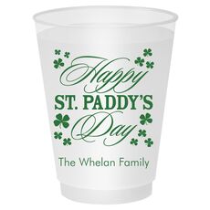Happy St. Paddy's Day Clover Shatterproof Cups