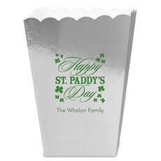 Happy St. Paddy's Day Clover Mini Popcorn Boxes