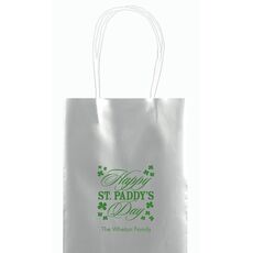 Happy St. Paddy's Day Clover Mini Twisted Handled Bags