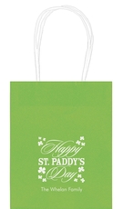 Happy St. Paddy's Day Clover Mini Twisted Handled Bags