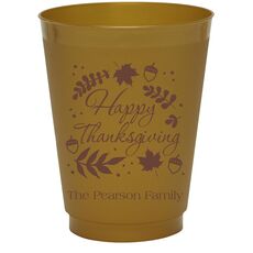 Happy Thanksgiving Autumn Colored Shatterproof Cups