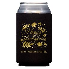 Happy Thanksgiving Autumn Collapsible Koozies