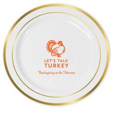 Let's Talk Turkey Premium Banded Plastic Plates