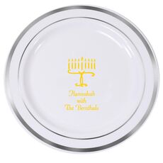 Menorah Premium Banded Plastic Plates