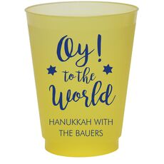 Oy To The World Colored Shatterproof Cups