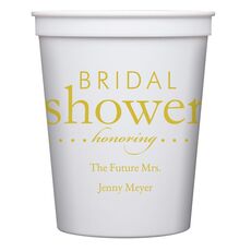 Bridal Shower Honoring Stadium Cups