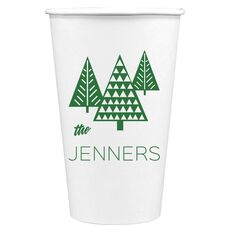 Modern Trees Paper Coffee Cups