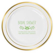 Bridal Shower Swag Premium Banded Plastic Plates