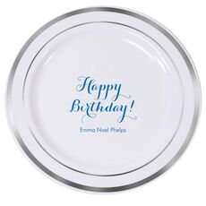 Darling Happy Birthday Premium Banded Plastic Plates