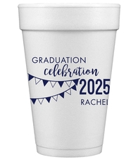 Celebration Pennants Graduation Styrofoam Cups