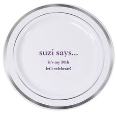Design Your Own Big Word Premium Banded Plastic Plates