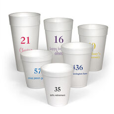 Design Your Own Big Number Styrofoam Cups