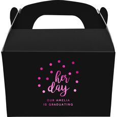 Confetti Dots Her Day Gable Favor Boxes