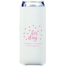 Confetti Dots Her Day Collapsible Slim Koozies