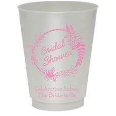 Bridal Shower Wreath Colored Shatterproof Cups