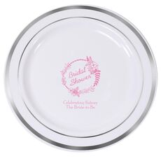 Bridal Shower Wreath Premium Banded Plastic Plates