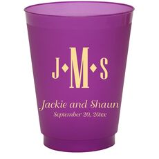 Condensed Monogram with Text Colored Shatterproof Cups