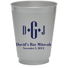 Condensed Monogram with Text Colored Shatterproof Cups