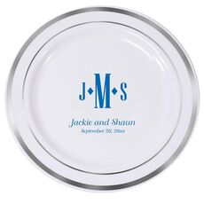 Condensed Monogram with Text Premium Banded Plastic Plates