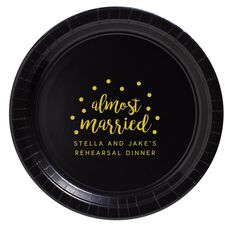 Confetti Dots Almost Married Paper Plates