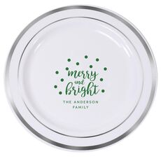 Confetti Dots Merry and Bright Premium Banded Plastic Plates