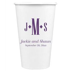 Condensed Monogram with Text Paper Coffee Cups