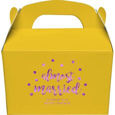 Confetti Dots Almost Married Gable Favor Boxes