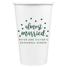 Confetti Dots Almost Married Paper Coffee Cups