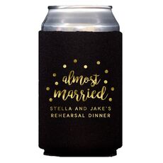 Confetti Dots Almost Married Collapsible Koozies