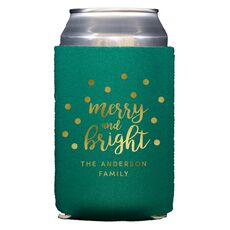 Confetti Dots Merry and Bright Collapsible Koozies