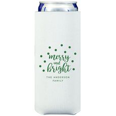 Confetti Dots Merry and Bright Collapsible Slim Koozies
