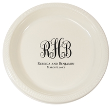 Fancy Script Monogram with Text Plastic Plates